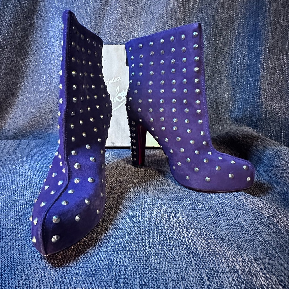 Christian Louboutin 🖤 Ariella Clou ❤️ Purple Stud Boots